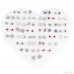 2023 NEW 12~36 Pairs Fashion Women Girls Resin Plastic Crystal Diamante Flower Stud Earrings Set Random Style Gold Color Jewelry