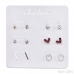 2023 NEW 12~36 Pairs Fashion Women Girls Resin Plastic Crystal Diamante Flower Stud Earrings Set Random Style Gold Color Jewelry
