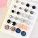 2023 NEW 12~36 Pairs Fashion Women Girls Resin Plastic Crystal Diamante Flower Stud Earrings Set Random Style Gold Color Jewelry