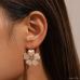 New Fashion White Flower Earrings for Women Delicate Five-leaf Petal Earrings Wedding Party Party Valentine Day Gift Jewelry