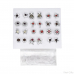 2023 NEW 12~36 Pairs Fashion Women Girls Resin Plastic Crystal Diamante Flower Stud Earrings Set Random Style Gold Color Jewelry