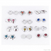2023 NEW 12~36 Pairs Fashion Women Girls Resin Plastic Crystal Diamante Flower Stud Earrings Set Random Style Gold Color Jewelry