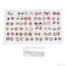 2023 NEW 12~36 Pairs Fashion Women Girls Resin Plastic Crystal Diamante Flower Stud Earrings Set Random Style Gold Color Jewelry