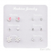 2023 NEW 12~36 Pairs Fashion Women Girls Resin Plastic Crystal Diamante Flower Stud Earrings Set Random Style Gold Color Jewelry