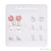 2023 NEW 12~36 Pairs Fashion Women Girls Resin Plastic Crystal Diamante Flower Stud Earrings Set Random Style Gold Color Jewelry